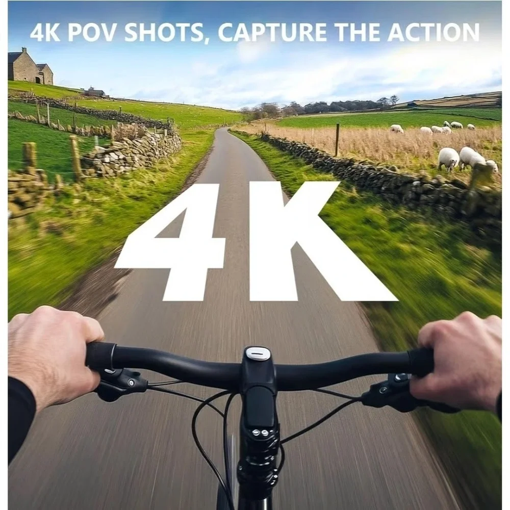 4K Thumb Action Camera WiFi Wearable POV Cam + Charging Action Pod 64GB Vlogging